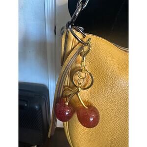 NWOT Red Glitter Cherry Bag Charm Keychain – Gold Tone Hardware